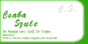csaba szule business card